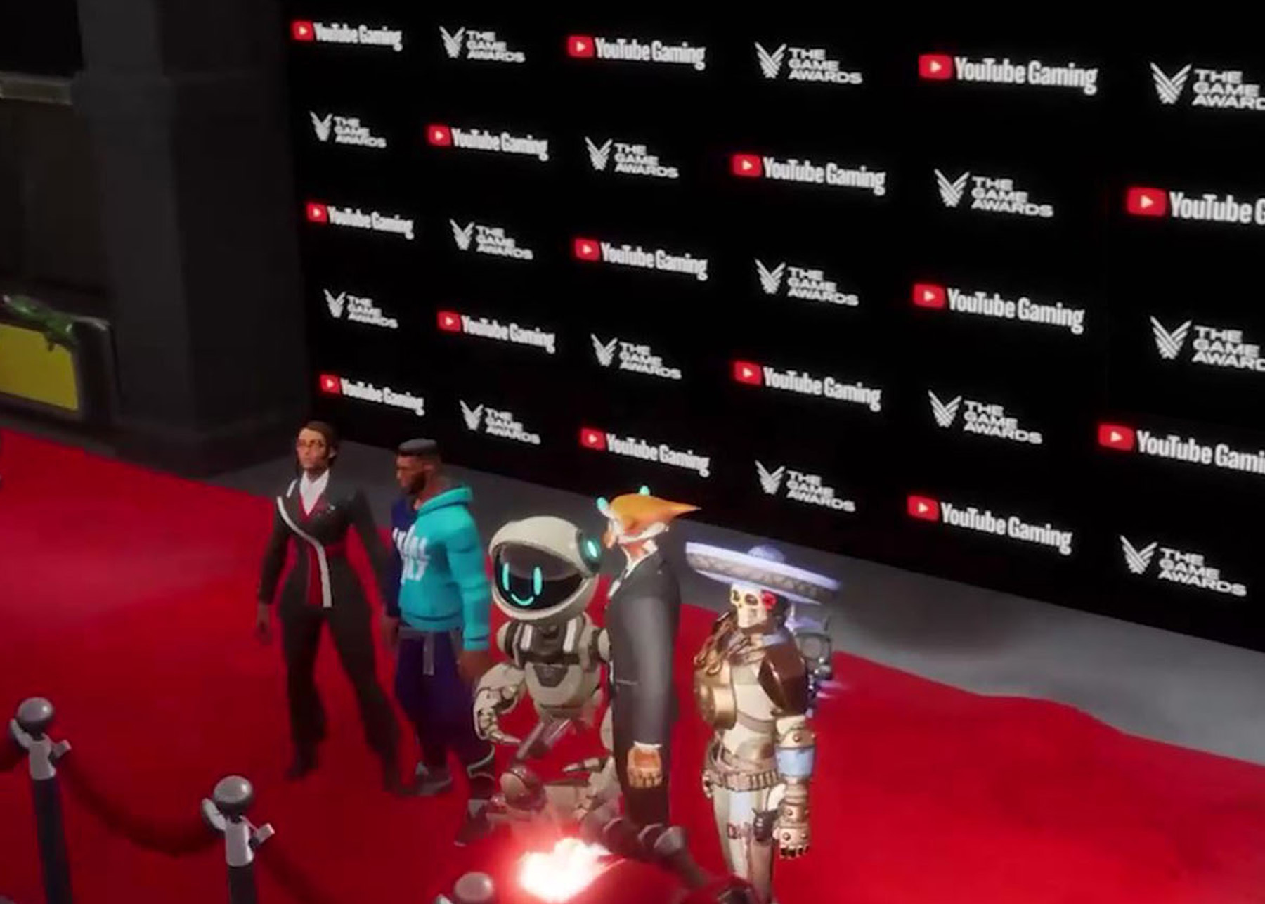 Youtube Gaming red carpet event at The Game Awards inside of Axial Tilt on Core Games